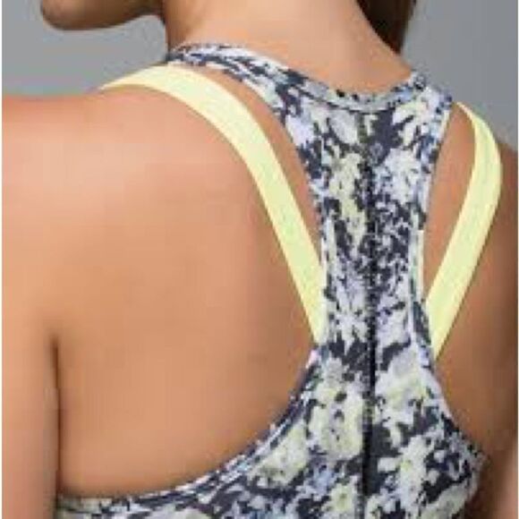 Lululemon Inspiration Tank II Crosscourt Petal Black Clarity Yellow - Picture 8 of 8